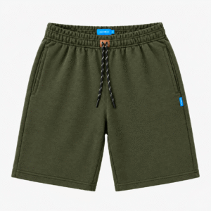 Bermuda de moletom masculina verde Mahiblu Comfort Premium, vista frontal